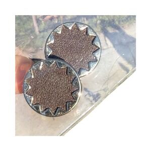 House of Harlow 1960 Leather Sunburst Button Earrings - WHAUS25698